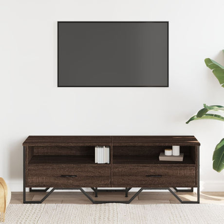 Vidaxl tv-meubel 122x34x41 cm bewerkt hout bruin eikenkleurig