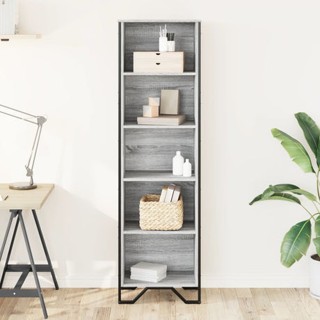 Vidaxl boekenkast 50x31x169 cm bewerkt hout grijs sonoma eikenkleurig