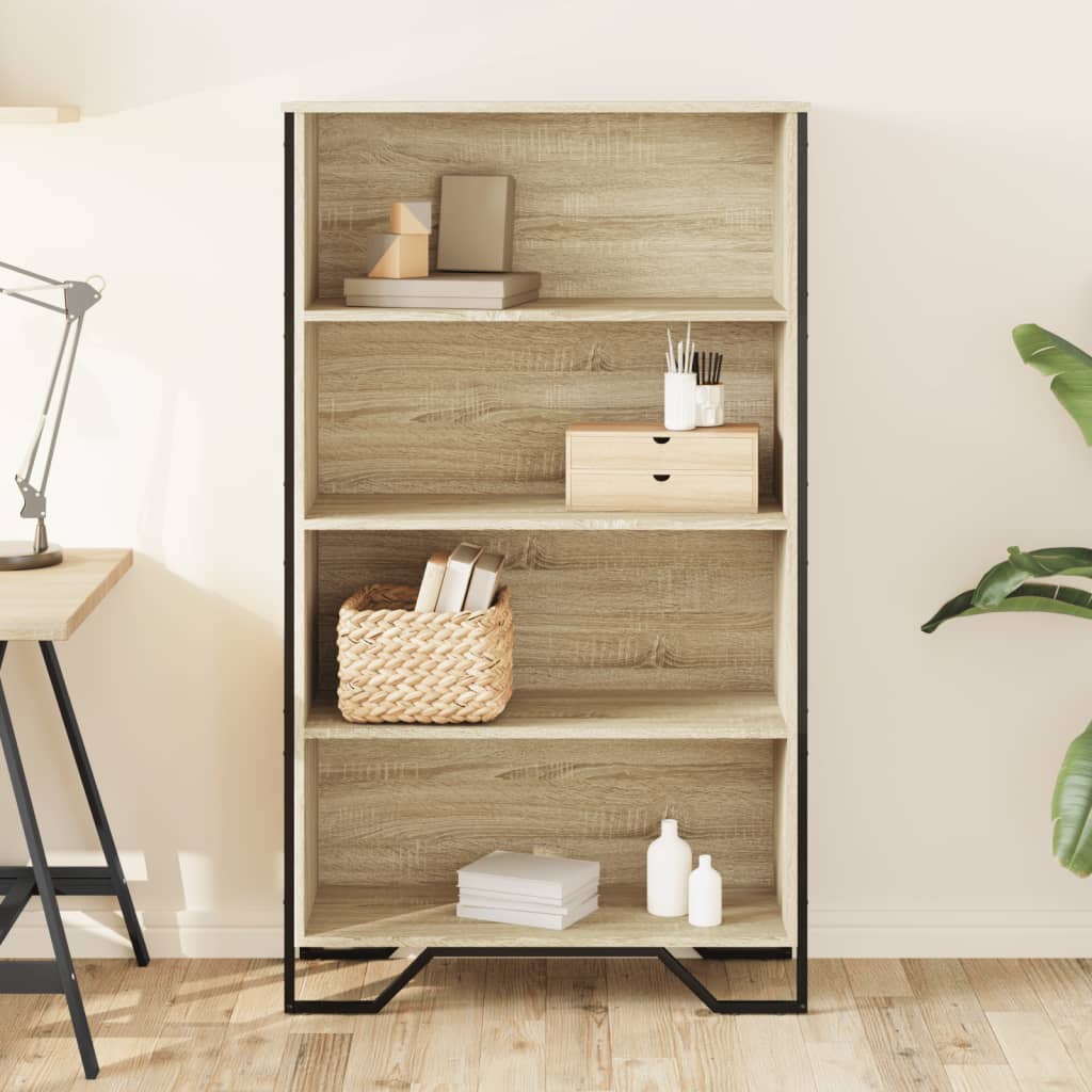 Vidaxl boekenkast 80x31x137,5 cm bewerkt hout sonoma eikenkleurig