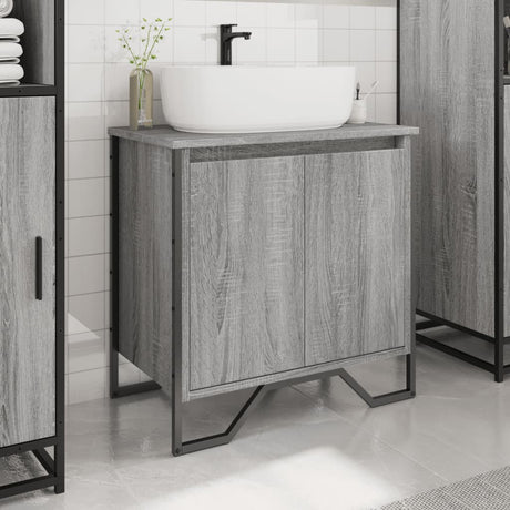 Vidaxl wastafelkast 60x35x60 cm bewerkt hout grijs sonoma eikenkleurig