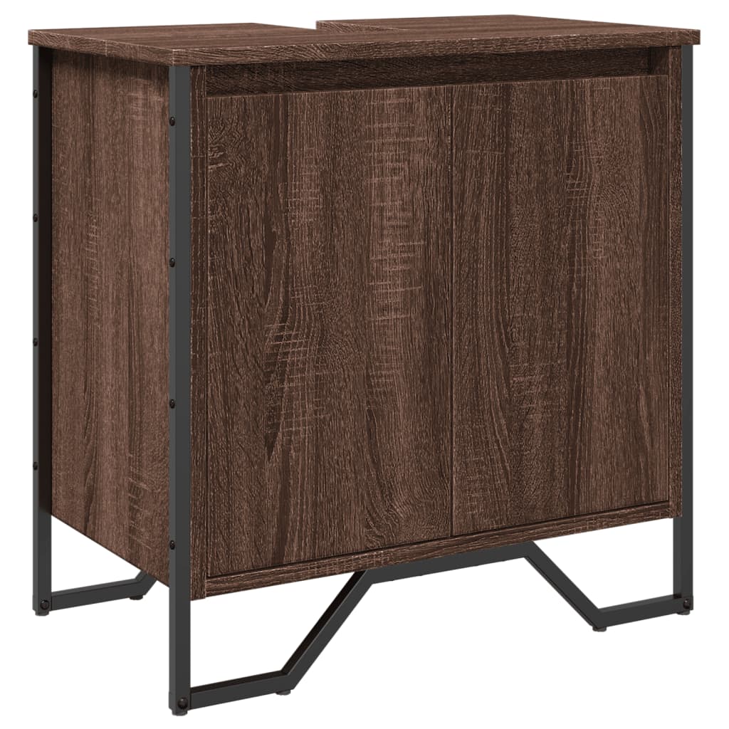 Vidaxl wastafelkast 60x35x60 cm bewerkt hout bruin eikenkleurig