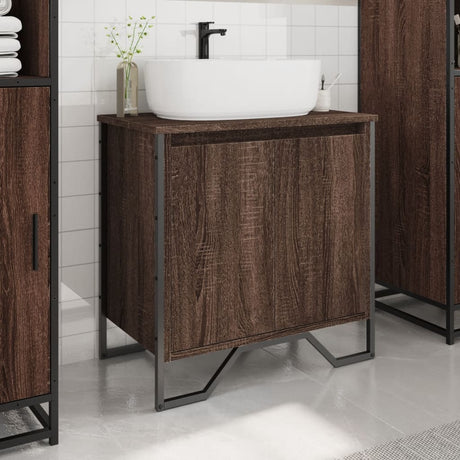 Vidaxl wastafelkast 60x35x60 cm bewerkt hout bruin eikenkleurig