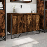 Vidaxl wastafelkast 91x35x60 cm bewerkt hout gerookt eikenkleurig
