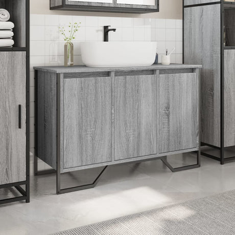 Vidaxl wastafelkast 91x35x60 cm bewerkt hout grijs sonoma eikenkleurig