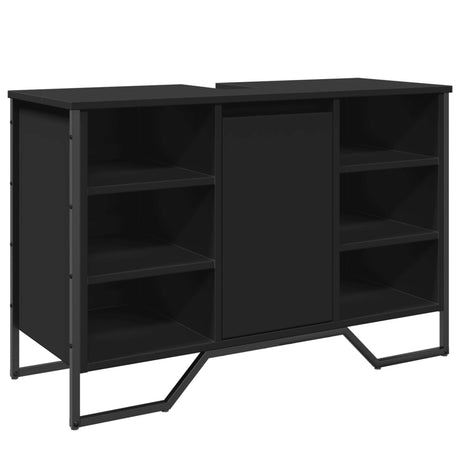 Vidaxl wastafelkast 91x35x60 cm bewerkt hout zwart