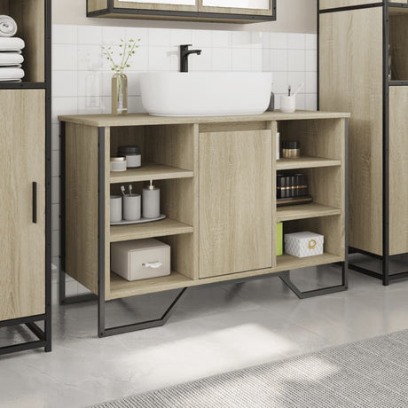 Vidaxl wastafelkast 91x35x60 cm bewerkt hout sonoma eikenkleurig