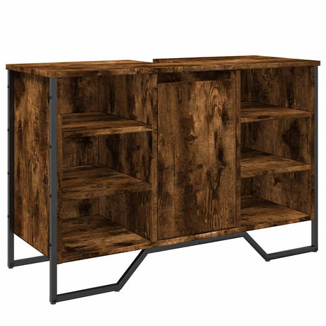 Vidaxl wastafelkast 91x35x60 cm bewerkt hout gerookt eikenkleurig