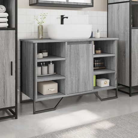 Vidaxl wastafelkast 91x35x60 cm bewerkt hout grijs sonoma eikenkleurig