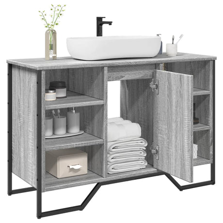 Vidaxl wastafelkast 91x35x60 cm bewerkt hout grijs sonoma eikenkleurig