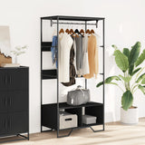VidaXL Kleiderschrank 90x50x180 cm, lackiertes Holz schwarz
