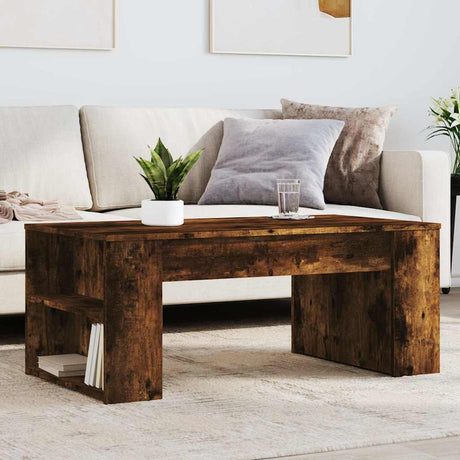 Vidaxl salontafel 102x55x42 cm bewerkt hout gerookt eikenkleurig