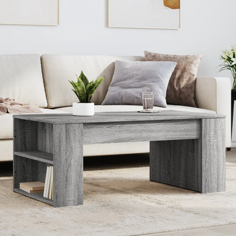 Vidaxl salontafel 102x55x42 cm bewerkt hout grijs sonoma eikenkleurig