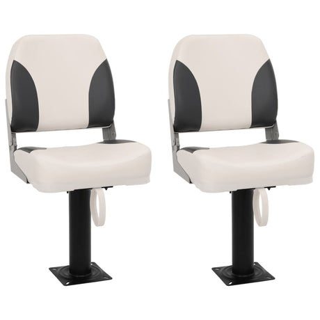 Vidaxl bootstoelen 2 st met poot 360° draaibaar