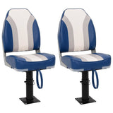 Vidaxl bootstoelen 2 st met poot in hoogte verstelbaar 360° draaibaar