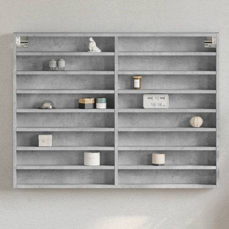 Vidaxl vitrinekast 100x8,5x75 cm bewerkt hout betongrijs