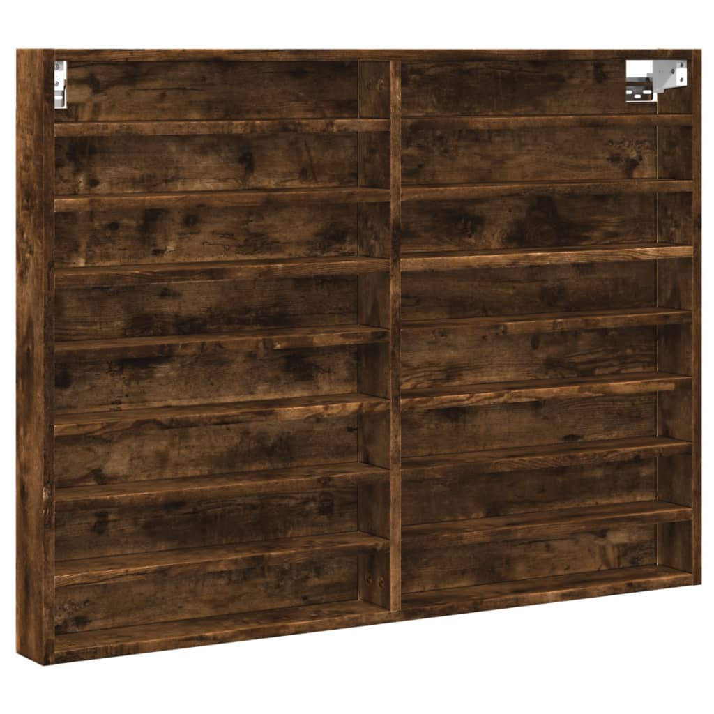 Vidaxl vitrinekast 100x8,5x75 cm bewerkt hout gerookt eikenkleurig