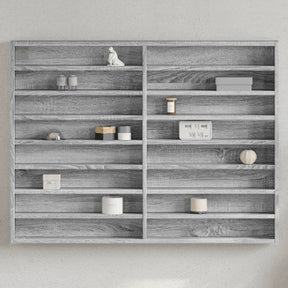 Vidaxl vitrinekast 100x8,5x75 cm bewerkt hout grijs sonoma eikenkleur