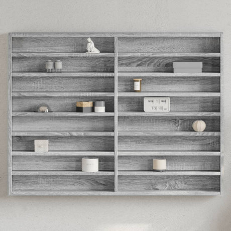Vidaxl vitrinekast 100x8,5x75 cm bewerkt hout grijs sonoma eikenkleur