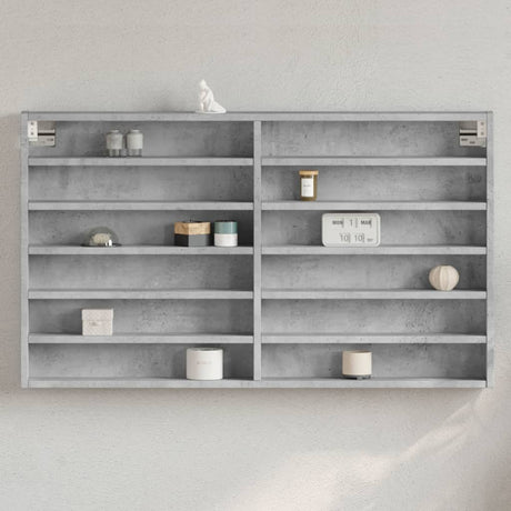Vidaxl vitrinekast 100x8,5x58 cm bewerkt hout betongrijs