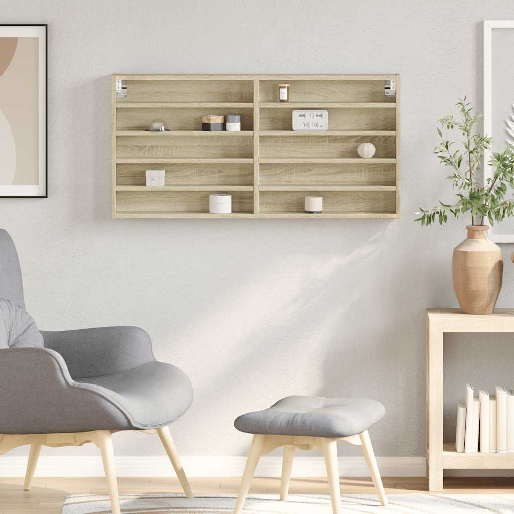 Vidaxl vitrinekast 100x8,5x50 cm bewerkt hout sonoma eikenkleurig