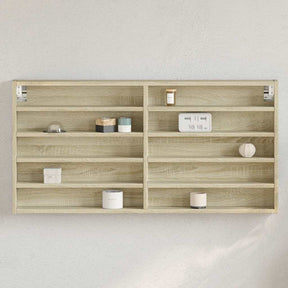 Vidaxl vitrinekast 100x8,5x50 cm bewerkt hout sonoma eikenkleurig