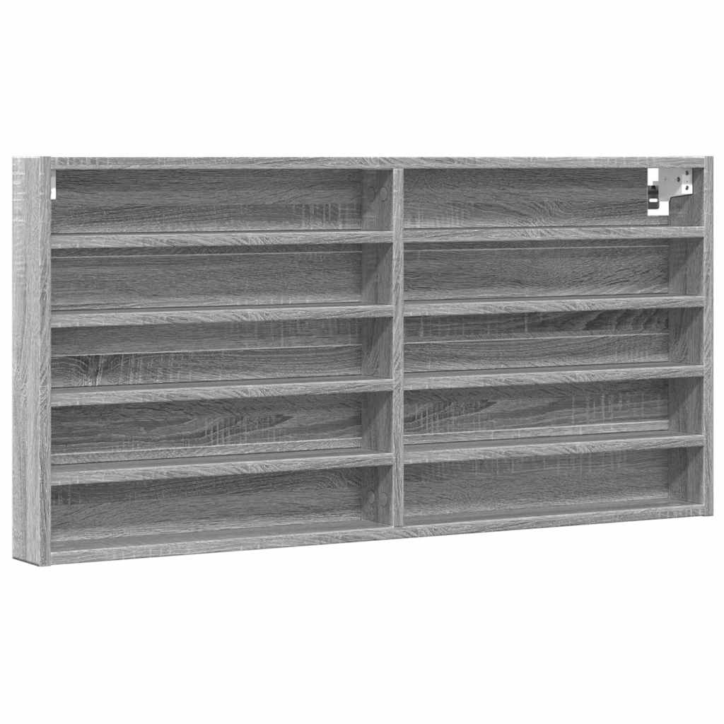 Vidaxl vitrinekast 100x8,5x50 cm bewerkt hout grijs sonoma eikenkleur