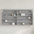 Vidaxl vitrinekast 100x8,5x50 cm bewerkt hout grijs sonoma eikenkleur