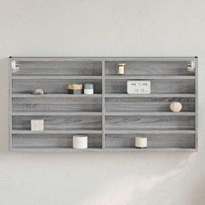 Vidaxl vitrinekast 100x8,5x50 cm bewerkt hout grijs sonoma eikenkleur