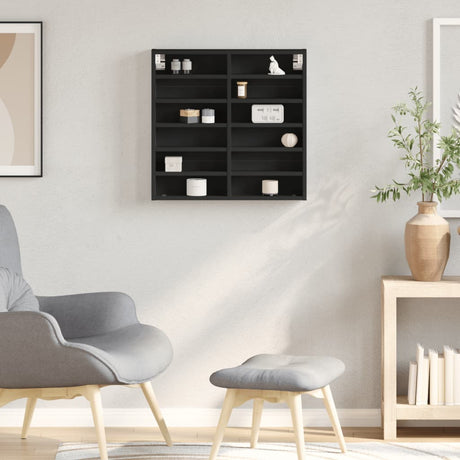 Vidaxl vitrinekast 60x8,5x58 cm bewerkt hout zwart