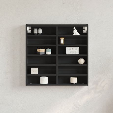 Vidaxl vitrinekast 60x8,5x58 cm bewerkt hout zwart