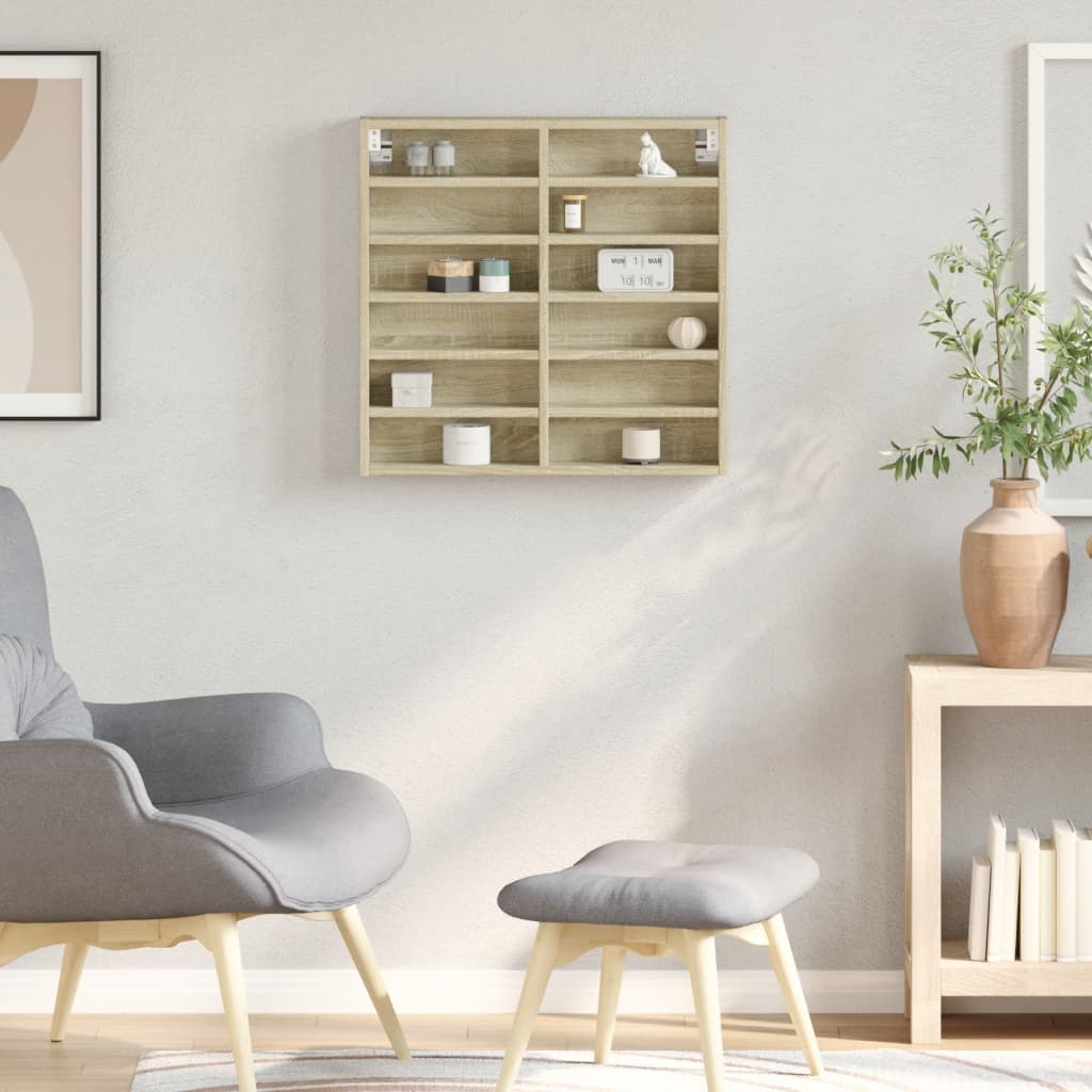 Vidaxl vitrinekast 60x8,5x58 cm bewerkt hout sonoma eikenkleurig