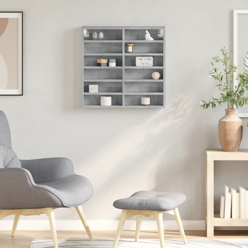 Vidaxl vitrinekast 60x8,5x58 cm bewerkt hout betongrijs
