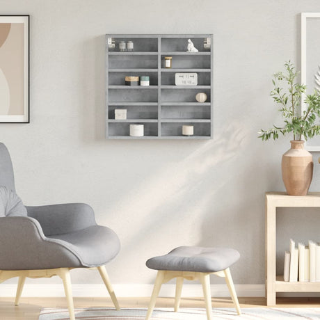 Vidaxl vitrinekast 60x8,5x58 cm bewerkt hout betongrijs