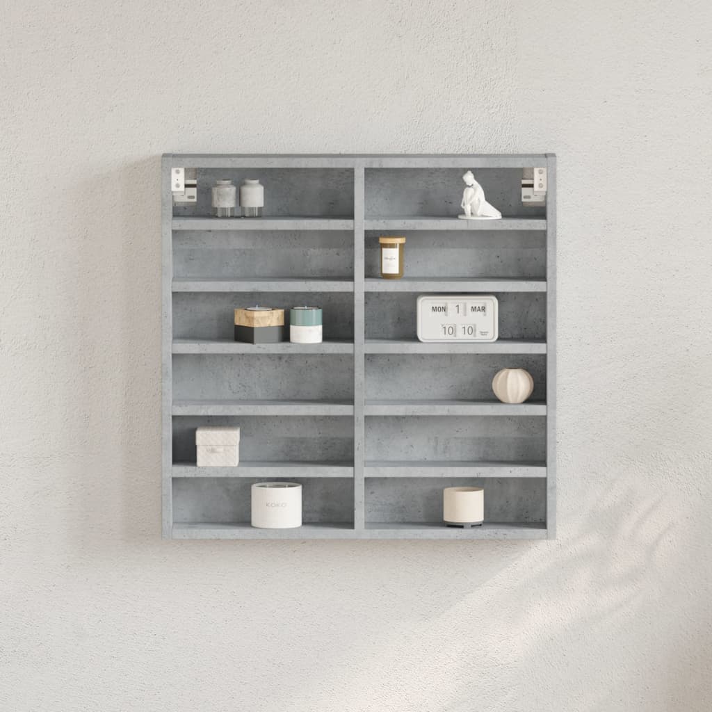 Vidaxl vitrinekast 60x8,5x58 cm bewerkt hout betongrijs