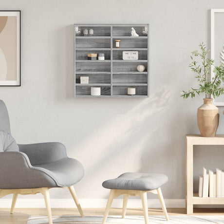 Vidaxl vitrinekast 60x8,5x58 cm bewerkt hout grijs sonoma eikenkleur