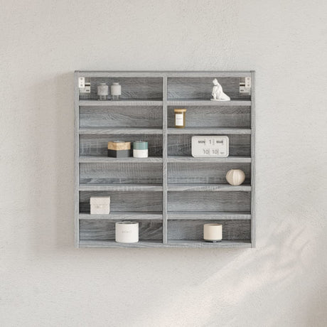 Vidaxl vitrinekast 60x8,5x58 cm bewerkt hout grijs sonoma eikenkleur