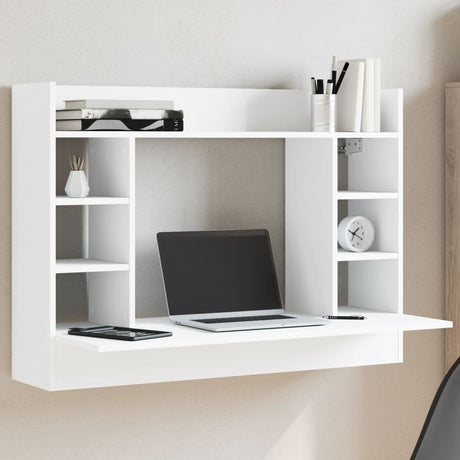 Vidaxl wandbureau 105x48x75 cm bewerkt hout wit