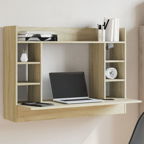 Vidaxl wandbureau 105x48x75 cm bewerkt hout sonoma eikenkleurig