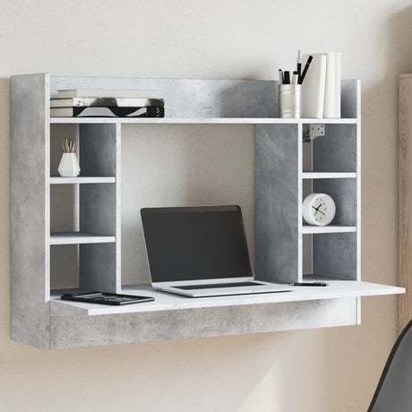 Vidaxl wandbureau 105x48x75 cm bewerkt hout betongrijs