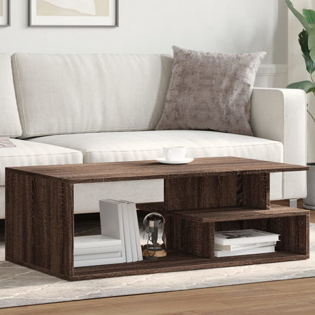 Vidaxl salontafel 102x55x35 cm bewerkt hout bruin eikenkleur