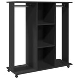 VidaXL Kleiderschrank mit Rollen 102x38x110 cm, lackiertes Holz schwarz