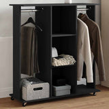 VidaXL Kleiderschrank mit Rollen 102x38x110 cm, lackiertes Holz schwarz