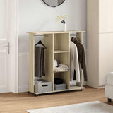 Vidaxxl Kleiderschrank mit Rollen 102x38x110 cm Holzwerkstoff Sonoma-Eiche