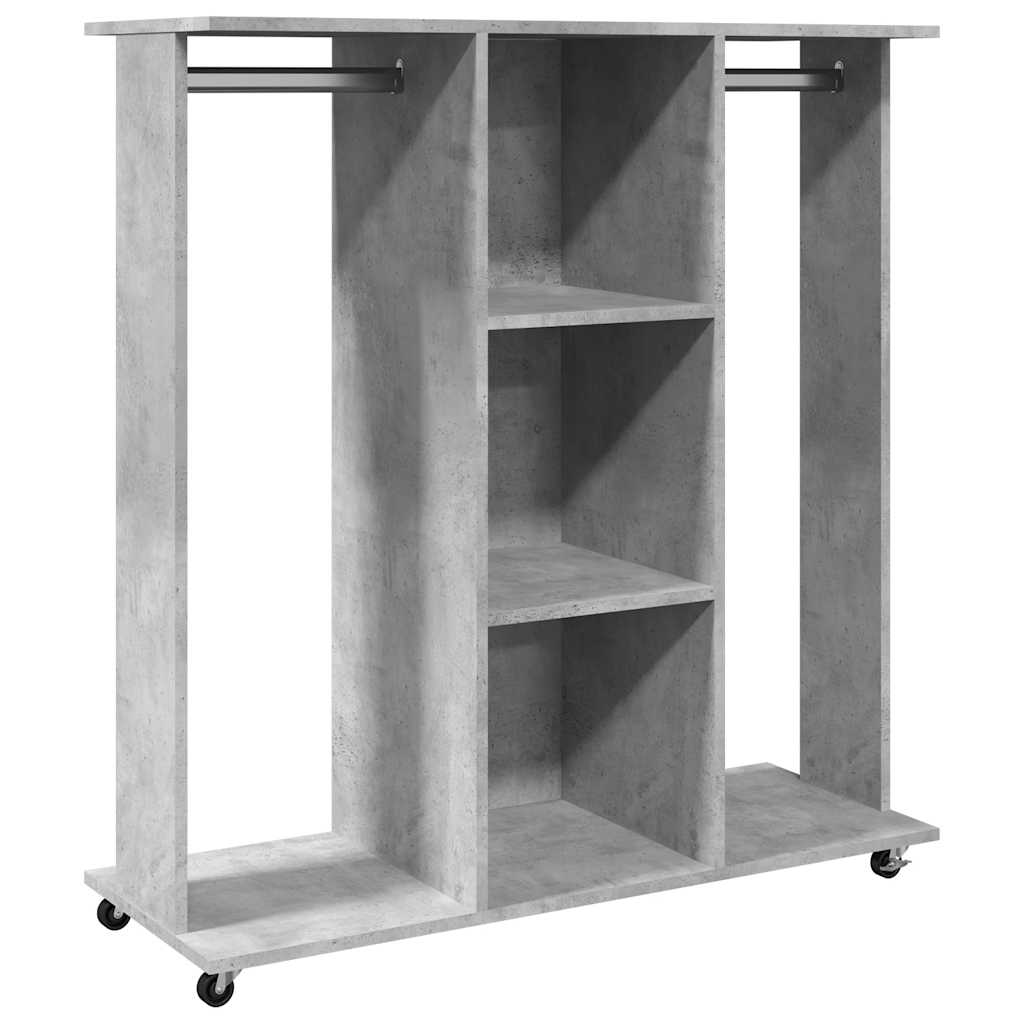 Vidaxx Kleiderschrank mit Rollen 102x38x110 cm Holzwerkstoff betongrau