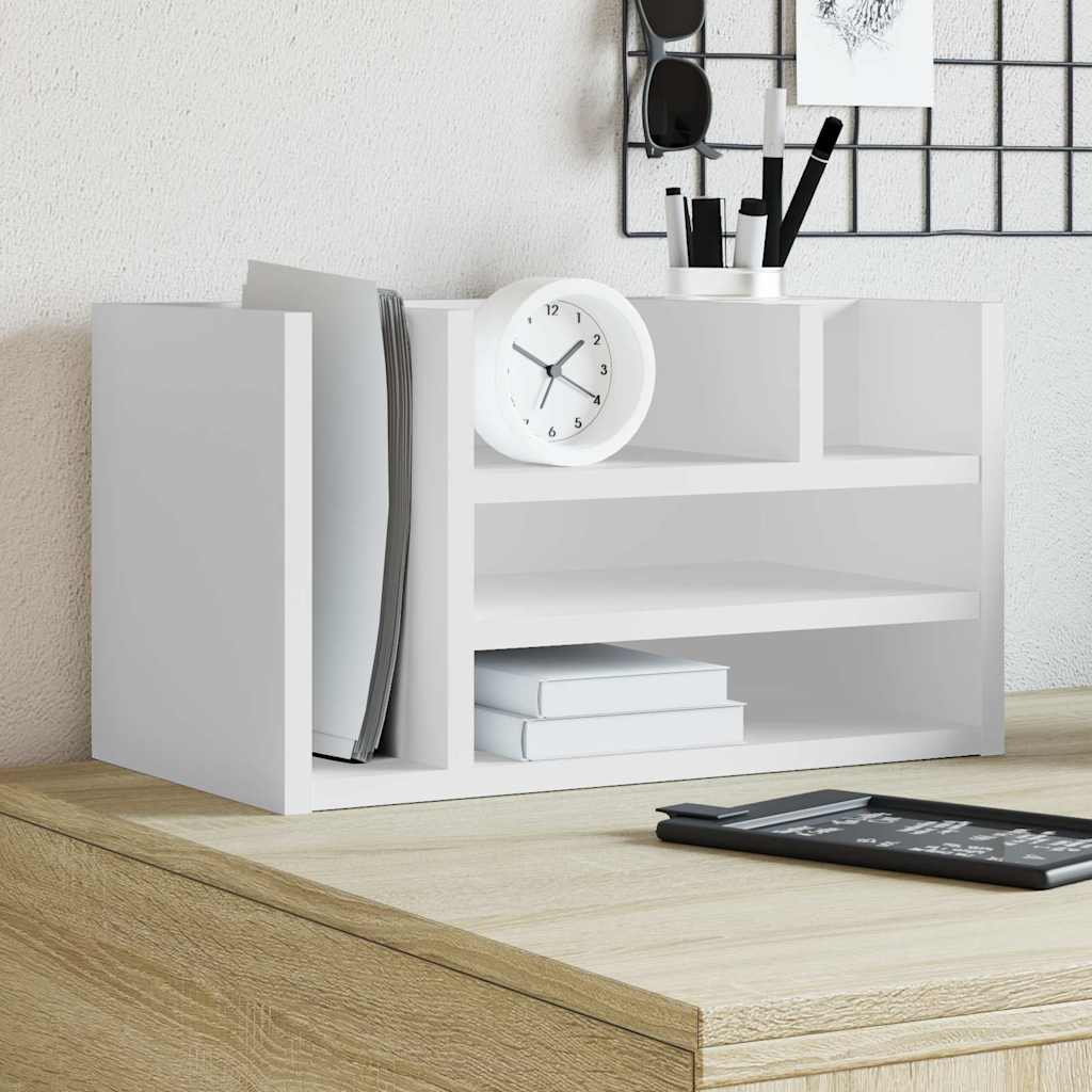 Vidaxx Schreibtisch-Organizer 44,5 x 24 x 25 cm, Holzwerkstoff weiß