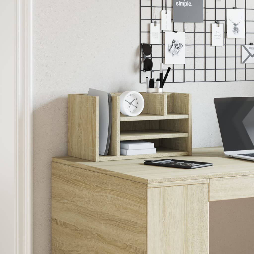 Vidaxxl Schreibtisch-Organizer 44,5 x 24 x 25 cm, Holzwerkstoff Sonoma-Eiche-farben