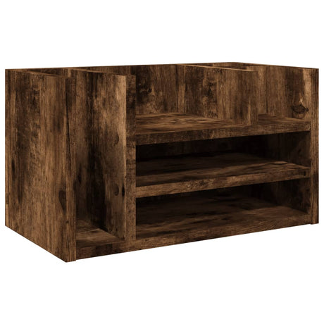 VidaXL Schreibtisch-Organizer 44,5 x 24 x 25 cm, verarbeitetes Holz, Farbe geräucherte Eiche