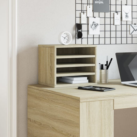 Vidaxxl Schreibtisch-Organizer 36 x 26 x 29,5 cm, Holzwerkstoff Sonoma-Eiche-farben