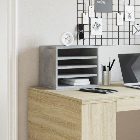 Vidaxx Schreibtisch-Organizer 36 x 26 x 29,5 cm, Holzwerkstoff, Betongrau