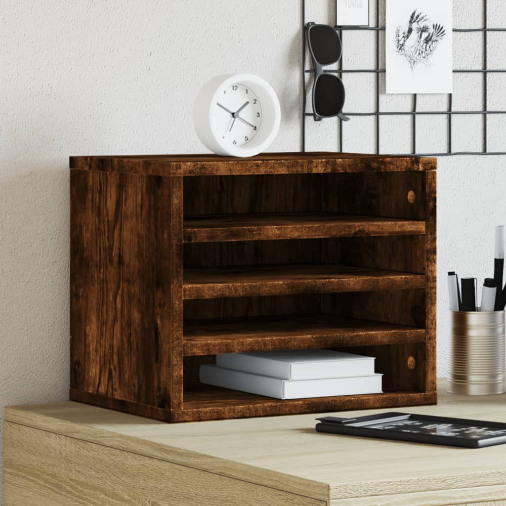Vidaxx Schreibtisch-Organizer 36 x 26 x 29,5 cm, verarbeitetes Holz, Farbe geräucherte Eiche